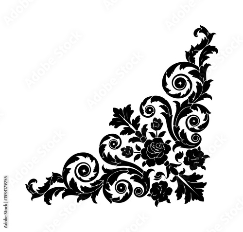 Ornate Vintage Floral Corner