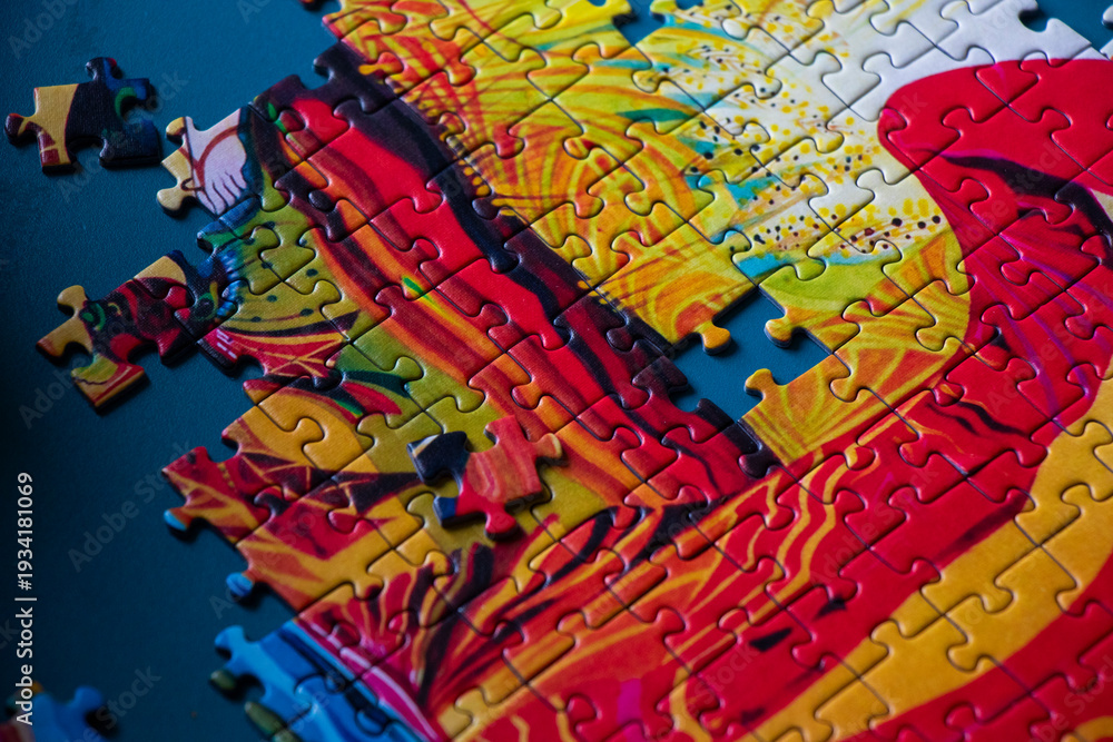 Fototapeta premium Colorful jigsaw puzzle