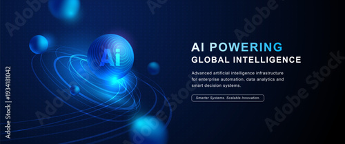 Artificial Intelligence Automation Platform with Futuristic Digital Sphere
