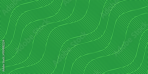 Seamless green vineyard pattern with organic wavy lines of grape fields. Eco‑friendly farm texture, abstract striped landscape, natural agriculture background, botanical vector design for rustic decor
