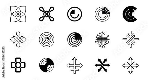 Abstract geometric shapes collection, design elements