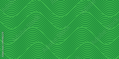 Seamless green vineyard pattern with organic wavy lines of grape fields. Eco‑friendly farm texture, abstract striped landscape, natural agriculture background, botanical vector design for rustic decor