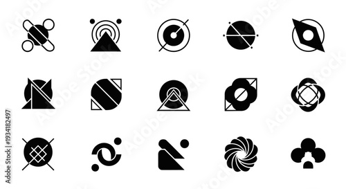 Abstract Geometric Shapes Set, Modern Design Elements