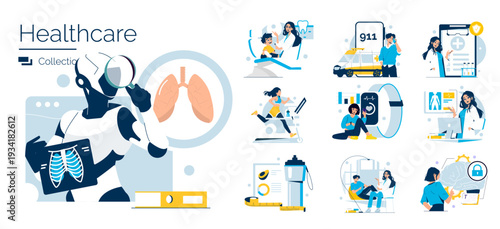 Healthcare Innovation in Technology Vector Illustration