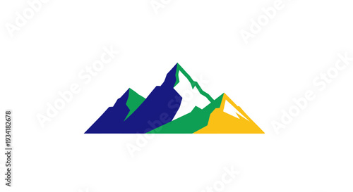 Abstract Colorful Mountain Range Graphic Representing Nature and Outdoor Adventure