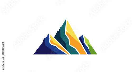 Abstract Colorful Mountain Range Graphic Illustration for Various Design Applications
