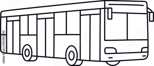 line vector illustration of a city bus. hand-drawn city bus. city bus side view.	