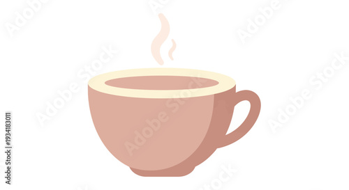 Aesthetic illustration of a steaming cup of warm beverage, perfect for cozy moments