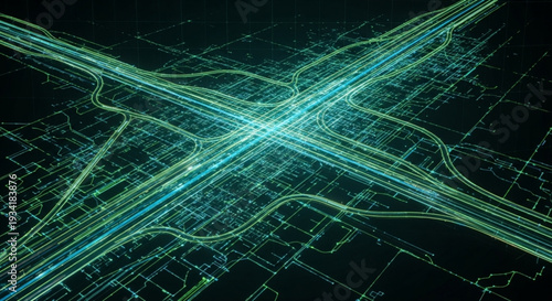 Vibrant cityscape with glowing neon lights and modern infrastructure