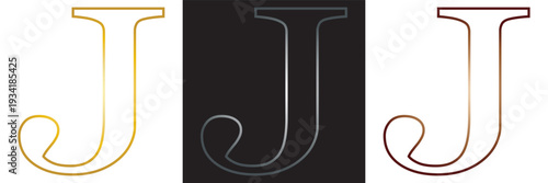 Serif Alphabet Letters on Black Squares. Minimal serif letters K, J, and F displayed on dark square backgrounds, showcasing elegant typography, branding concepts, and modern logo design .EPS10/AI.