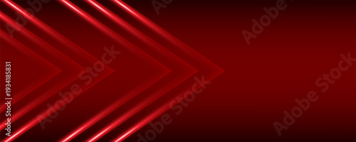 Technology red arrow glowing on dark red background. Hi speed  communication concept. Vector illustration