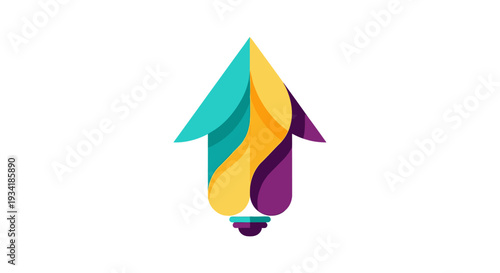 Abstract Colorful Arrow Icon: A Visual Metaphor of Growth and Positive Movement