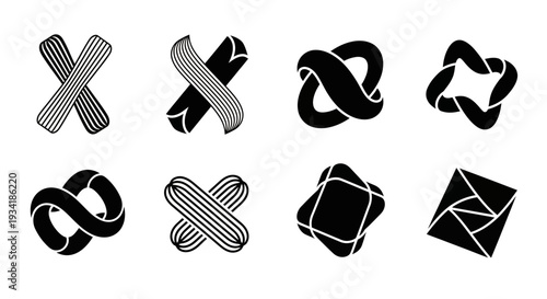 Abstract Mobius Strip Knot Shapes Collection