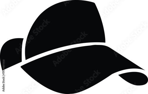 Modern side profile vector illustration of a baseball cap. Minimalist headwear icon for sports branding, outdoor apparel, and casual lifestyle themes.