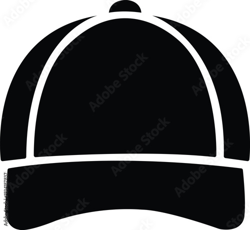 Clean vector illustration of a classic baseball cap. Minimalist headwear icon for sports, fashion branding, and casual apparel themes.