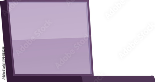 Laptop with opened screen flat vector icon, computer gadget device with keyboard and touchpad in black case mock up