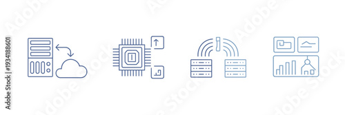 Server modernization icons for digital transformation and cloud.