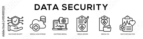 Data Security web banner illustration concept