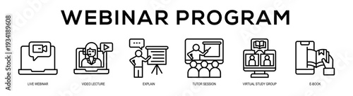 Webinar Program web banner illustration concept