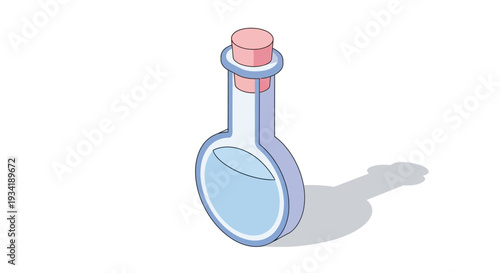 Cartoon-style illustration of a potion bottle with a cork on a white background