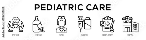 Pediatric Care web banner illustration concept