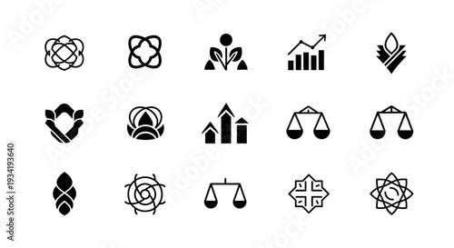 Set of abstract geometric icons for logo design