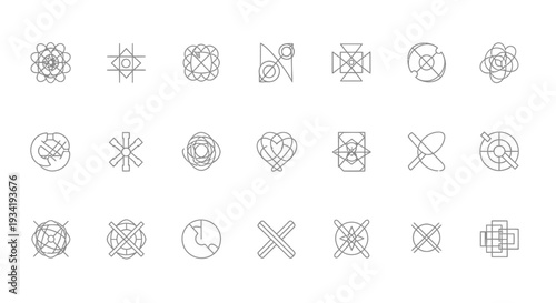 Set of abstract geometric icons, vector symbols