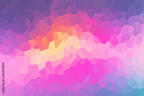 Soft Vibrant Pastel Low Poly Abstract Gradient Background in Pink, Purple and Orange