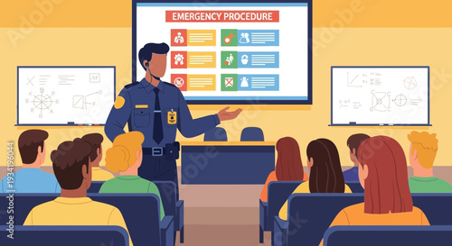 Police Officer Conducting Emergency Procedure Training Session.