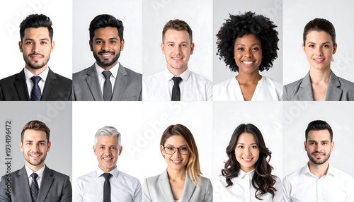 Diverse Group of Professional Business People Posing for Headshots.