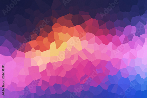 Vibrant Low Poly Abstract Gradient Background with Pink, Orange and Blue Tones