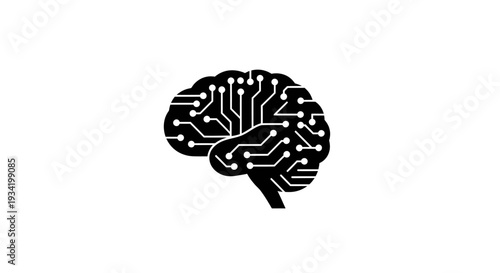 Abstract Brain Circuitry Icon Illustrating Neural Network Concept