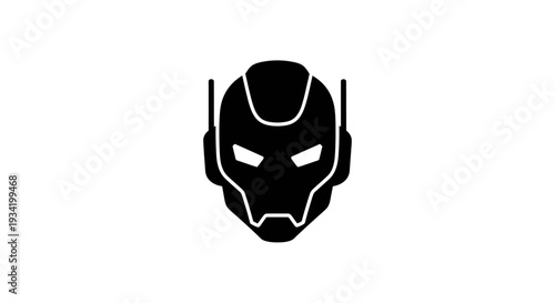 Black Skull Mask Illustration with Futuristic Design