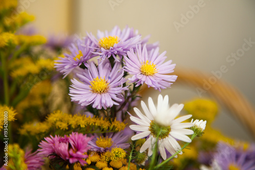 Michaelmas daisy in a bouquet