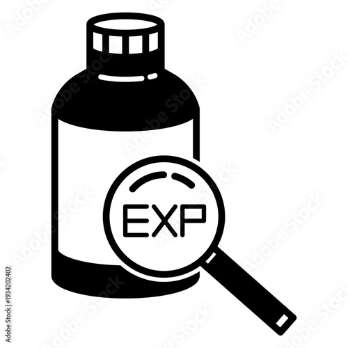 "Please check product expiry date" vector icon