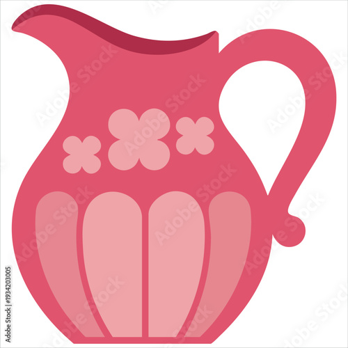 Jug flat illustration isolated on white background for kitchen and beverage concepts