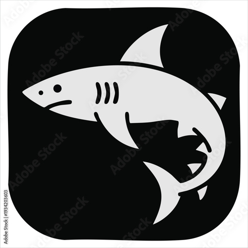 Shark drawing vector illustration isolated on white background for sea life concepts