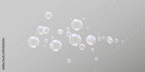 Water Glass Bubble Realistic PNG Collection