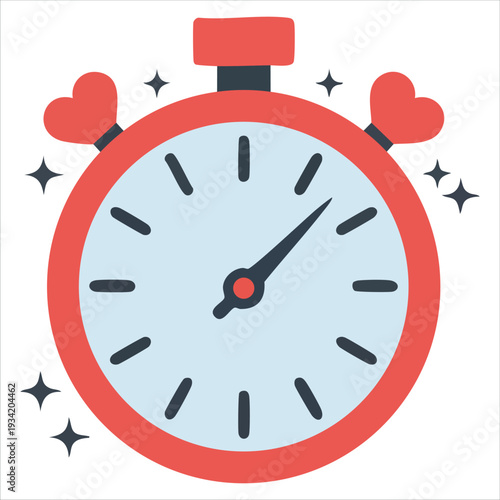 Stopwatch with heart symbol vector illustration for medical design concept