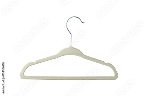Minimalist Beige Clothes Hanger Isolated on White Background