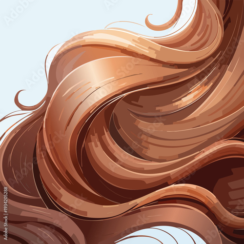 Photos Stylized flowing auburn hair graphic
