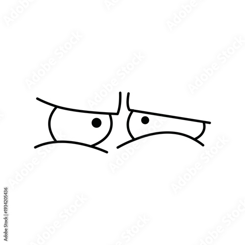 Cartoon face logo EPS vector comic caricature Expressive eyes and mouth, cute flat vector character.