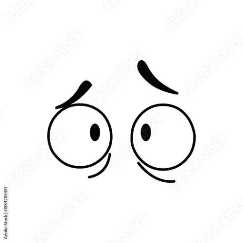 Cartoon face logo EPS vector comic caricature Expressive eyes and mouth, cute flat vector character.