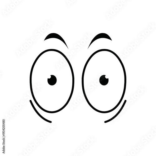 Cartoon face logo EPS vector comic caricature Expressive eyes and mouth, cute flat vector character.