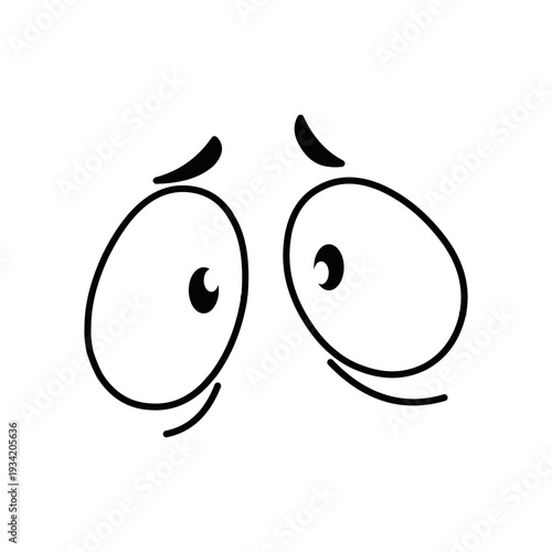 Cartoon face logo EPS vector comic caricature Expressive eyes and mouth, cute flat vector character.