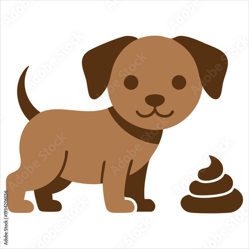 Vector cartoon illustration of dog poop design isolated on white background for humorous pet concept