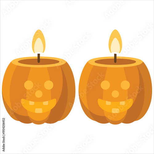 Flat vector illustration of candles design isolated on white background for home decor concept