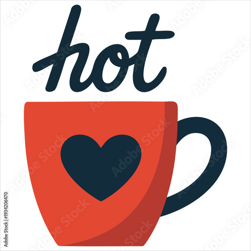 Isolated vector design of cute kitchen concept with cup of hot coffee or tea and cookie on white background