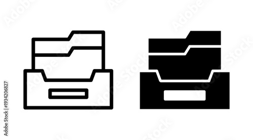 Archive folders icon set vector. Document vector icon. Archive storage icon.