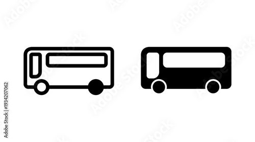 Bus icon set vector. bus sign and symbol. transport symbol